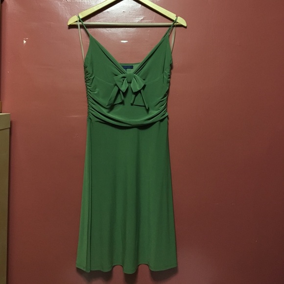 Green Stretch Spaghetti Strap Dress - Picture 1 of 3